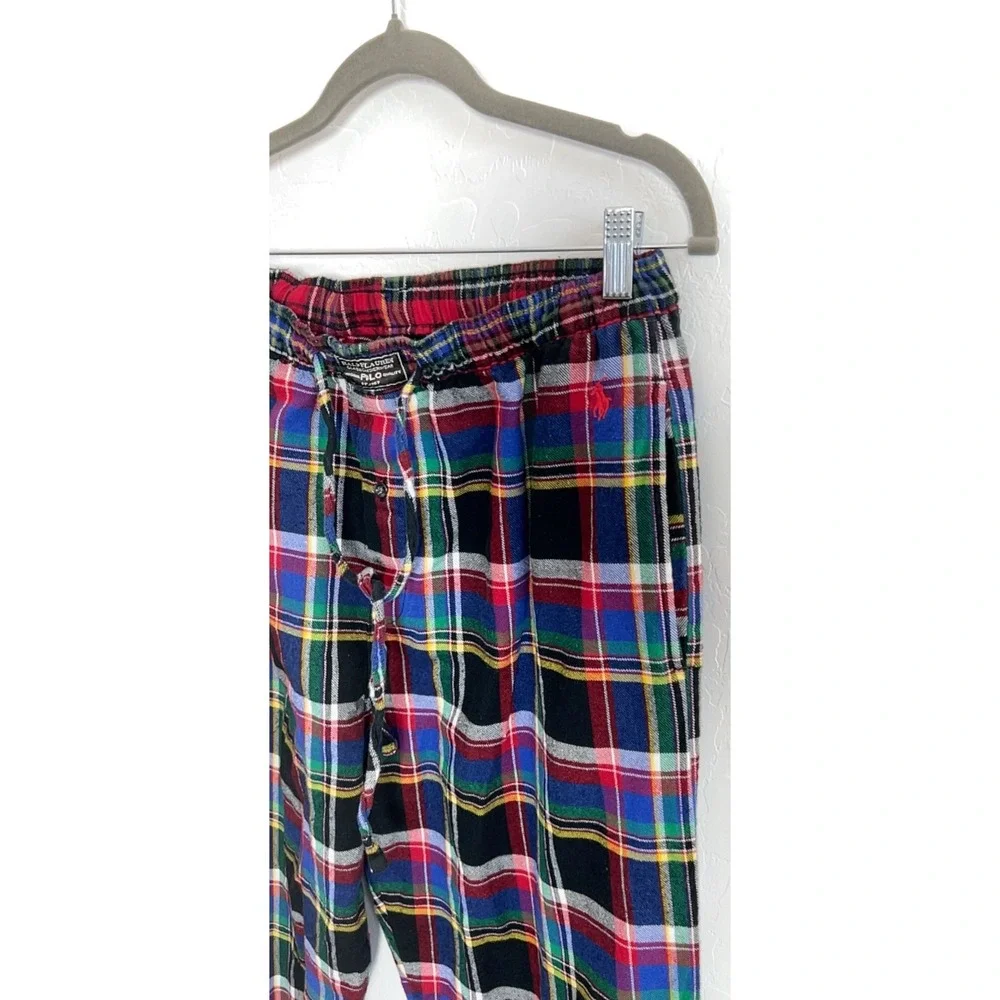 Polo Ralph Lauren plaid cotton pajama pants L drawstring elastic waist lounge